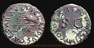  41 AD., Claudius, Tarraco(?) mint, Quadrans, RIC 85. 