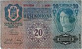 1919 AD., Austria, Oesterreichisch-ungarische Bank, 20 Kronen, Pick 53a(1). 572229 – 1151 Reverse