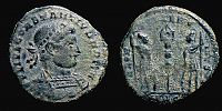 337 AD., Constantius II Caesar, Lugdunum mint, Follis, RIC 287.