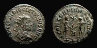 284-294 AD., Diocletian, Cyzicus mint, silvered Ã† Antoninianus, RIC 306.