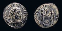 295-299 AD., Maximianus Herculius, Cyzicus mint, radiate Ã† fraction, RIC 16b.