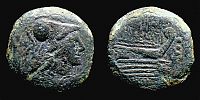 Crawford 219/4, Roman Republic, 146 BC., Rome mint, moneyer C. Antestius, Ã† Triens. 
