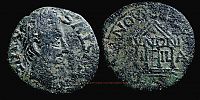 Ilici in Hispania,   12 BC. - 14 AD., Augustus, issued by duoviri Q. Terentius Montanus and Q. Papirius Car., Semis, RPC 192.