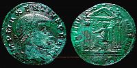 308-310 AD., Maxentius, Ticinum mint, Follis, RIC 105.