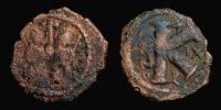  575-576 AD., Justin II, Half Follis, Antiochia (Theoupolis) mint, Sear BC 381.