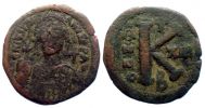 539-540 AD., Justinian I., Constantinopolis mint, Ã† Half Follis, Sear BC 165.