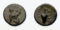 Chios in Ionia,       412-334 BC., magistrate ..imonik.., Chalkus, cf. Mavrogordato 53C.