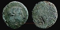     7 BC., Augustus, Rome mint, moneyer M. Salvius Otho, triumvir monetalis, As, countermarked CAESAR, RIC 431 var. 