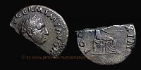  69 AD., Vitellius, contemporary imitation imitating the Rome mint, Denarius fragment, cf. RIC 107.