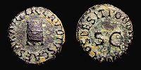  41 AD., Claudius, Rome(?) mint, Quadrans, RIC 84. 