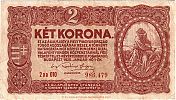 1920 AD., Hungary, Ministry of Finance, Budapest, 2 Korona, Pick 58a.1. Obverse