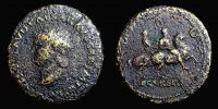  65 AD., Nero, Sestertius, Lugdunum mint, RIC 397 or 437.