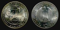 2002 AD., Germany, Euro introduction commemorative issue, 10 Euros.