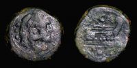 Crawford 174/4, Roman Republic, 169-158 BC., Rome mint, moneyer A. Caecilius, Ã† Quadrans.