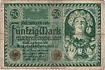 1920 AD., Germany, Weimar Republic, Reichsbank, Berlin, 50 Mark, Pick 68. U-AÂ·1157459 Obverse 