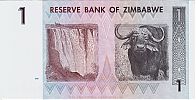 Zimbabwe, 2007 AD., Reserve Bank of Zimbabwe, 1 Dollar, Pick 65. AB0547860 Reverse 