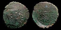   9-14 AD. and later, Augustus-Tiberius Caesar, contemporary imitation, irregular Gallic mint, imitative As, cf. Augustus RIC 230 , - Tiberius RIC 233, - 238a, - 245. 