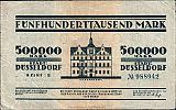 1923 AD., Germany, Weimar Republic, Düsseldorf (town), Notgeld, currency issue, 500.000 Mark, Keller 1150o.2. Reihe II 988942 Obverse 
