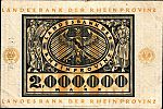 1923 AD., Germany, Weimar Republic, Düsseldorf (Landesbank der Rheinprovinz), Notgeld, currency issue, 2.000.000 Mark, Keller 1166i. Reihe 2 383220 Obverse 
