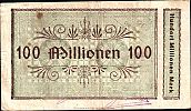 1923 AD., Germany, Weimar Republic, Duisburg-Meiderich, Gesellschaft für Teerverwertung m.b.H., Notgeld, currency issue, 100.000.000 Mark, Keller 1203g.2. Reihe L 11142 Reverse 