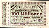 1923 AD., Germany, Weimar Republic, Duisburg-Meiderich, Gesellschaft für Teerverwertung m.b.H., Notgeld, currency issue, 100.000.000 Mark, Keller 1203g.2. Reihe L 11142 Obverse 