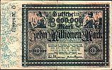 1923 AD., Germany, Weimar Republic, Hamborn, August Thyssen-Hütte, Gewerkschaften Friedrich Thyssen, Lohberg, Notgeld, currency issue, 10.000.000 Mark, Keller 2106l.2.14. O 056671 Obverse 