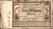 1923 AD., Germany, Weimar Republic, Duisburg-Meiderich, Rheinische Stahlwerke A.G., Notgeld, currency issue, 2.000.000 Mark, Tieste 15.055. Reihe AB 32828 Obverse 