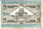 1923 AD., Germany, Weimar Republic, Duisburg, Stadt, Notgeld, currency issue, 5.000.000 Mark, Keller 1179e. 739953 Reverse 