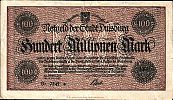 1923 AD., Germany, Weimar Republic, Duisburg, Stadt, Notgeld, currency issue, 100.000.000 Mark, Keller 1179m.*. Gr 7242 + Obverse 