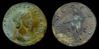 Aquilia Severa fake, imitating the "Rome" mint, modern strike, Ã† Sestertius, cf. RIC 390.