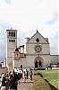 Assisi, Umbria, central Italy, Basilica di San Francesco d'Assisi, eastern front wall of The Upper Church and bell tower.