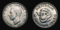 Australia, 1946 AD., George VI, Melbourne mint, 1 Shilling, KM 39a.