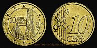 2002 AD., Austria, Vienna mint, 10 Euro Cent, KM 3085.