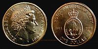 Australia, 2001 AD., Elizabeth II, 90th Anniversary of the Royal Australian Navy commemorative, 1 Dollar, KM 588.