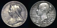 1897 AD., Great Britain, Queen Victoria Diamond Jubilee, Silver Medal, BHM 3506.