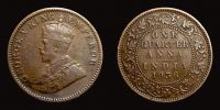 India, British India, 1936-38 AD., George V, Â¼ Anna, Calcutta mint, Pridmore 676.