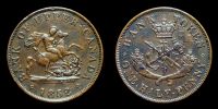 Canada, 1852 AD., Bank of upper Canada bank token, Birmingham mint, Halfpenny, KM Tn2.