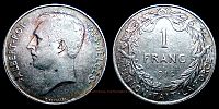 1914 AD., Belgium, Albert I, Brussels mint, 1 Franc, KM 72.1.