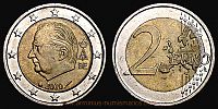 2010 AD., Belgium, Albert II, Brussels mint, 2 Euro, KM 302. 