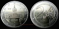 2018 AD., Germany, Federal Republic, Federal States series, state of Berlin commemorative, Charlottenburg Palace, Hamburg mint, 2 Euro. 