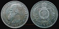 Brazil, 1888 AD., Pedro II, Rio de Janeiro mint, 500 Reis, KM 480. 