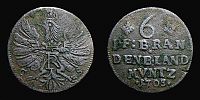 1703 AD., German States, Prussia, Berlin mint, 6 Pfennige, KM 38. 