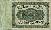 1922 AD., Germany, Weimar Republic, Reichsbank, Berlin, 3rd issue, 50000 Mark, Pick 79(1). A·35523644 Reverse