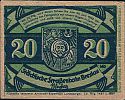 1921 AD., Germany, Weimar Republic, Breslau, Städtische Straßenbahn (tram), Notgeld, collector series issue, 20 Pfennig, Grabowski-Mehl 187.1.1.18. Obverse 