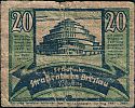 1921 AD., Germany, Weimar Republic, Breslau, Städtische Straßenbahn (tram), Notgeld, collector series issue, 20 Pfennig, Grabowski-Mehl 187.1.3.12. (2) Obverse 