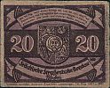 1921 AD., Germany, Weimar Republic, Breslau, Städtische Straßenbahn (tram), Notgeld, collector series issue, 20 Pfennig, Grabowski-Mehl 187.3.1.9. Obverse 