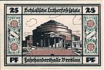 1921 AD., Germany, Weimar Republic, Breslau, Evangelisch-Kirchlicher Arbeitsausschuss, Notgeld, collector series issue, 25 Pfennig, Grabowski/Mehl 186.1-5/5. Reverse 