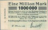 1923 AD., Germany, Weimar Republic, Breslau, Vereinigung Breslauer Arbeitgeberverbände, Notgeld, currency issue, 1.000.000 Mark, Keller VII-608a & b. L 059858 Obverse 