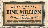 1923 AD., Germany, Weimar Republic, Breslau, Breslauer Consum-Verein, Notgeld, currency issue, 1.000.000 Mark, Noske – . (1) Obverse 