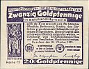 1923 AD., Germany, Weimar Republic, Breslau, Provinzialverband von Nieder- und Oberschlesien - Kommunalbank für Schlesien, Wertbeständiges Notgeld, currency issue, 20 Goldpfennige, Müller 0575.2. Reihe 11 Obverse 